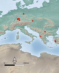 Map of finds included in the project L. Dietrich